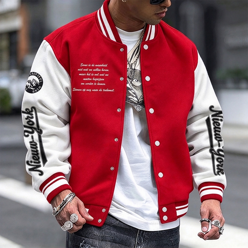 🔥Gratis verzending✈️Heren casual colour-block baseballjas