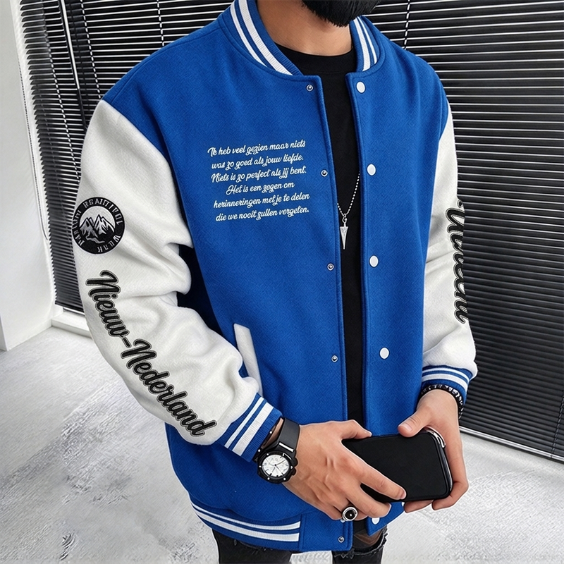 🔥Gratis verzending✈️Heren casual colour-block baseballjas