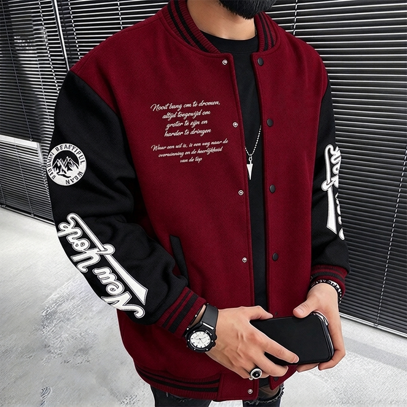 🔥Gratis verzending✈️Heren casual colour-block baseballjas