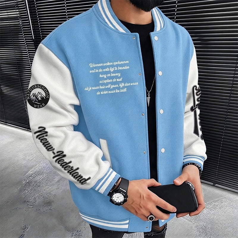 🔥Gratis verzending✈️Heren casual colour-block baseballjas