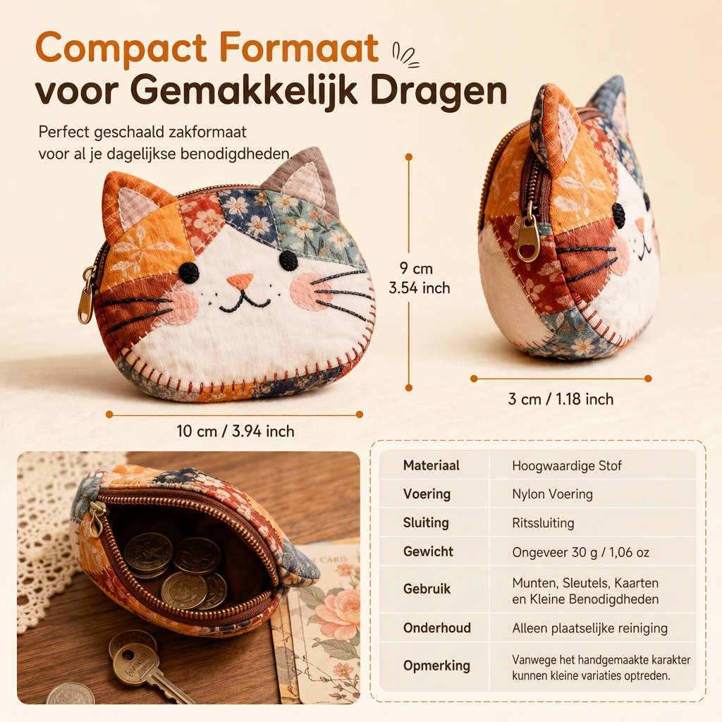 🚀Bespaar nu tijd & geld!😍Schattige Gewatteerde Katten Mini Portemonnee en Draagbare Kaarthouder Kleine Creatieve Zak voor Meisjes