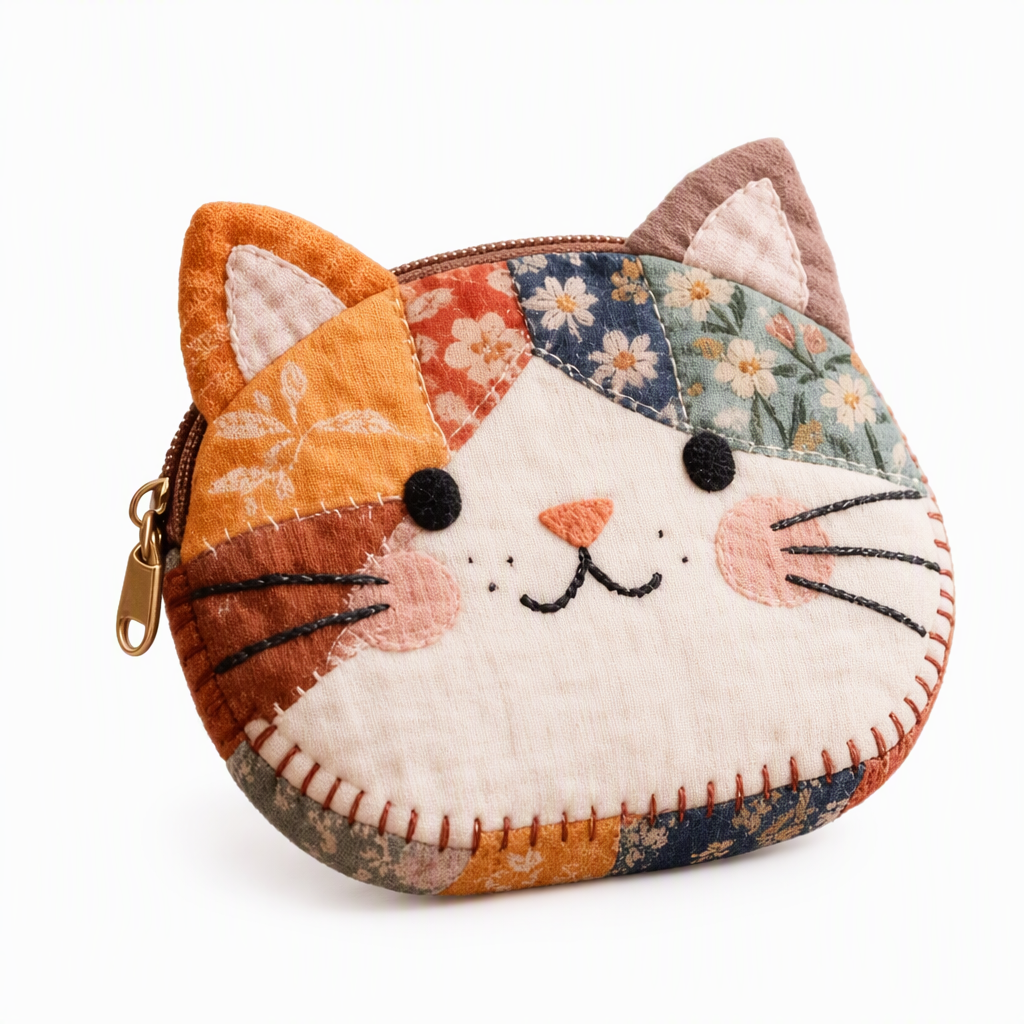 🚀Bespaar nu tijd & geld!😍Schattige Gewatteerde Katten Mini Portemonnee en Draagbare Kaarthouder Kleine Creatieve Zak voor Meisjes