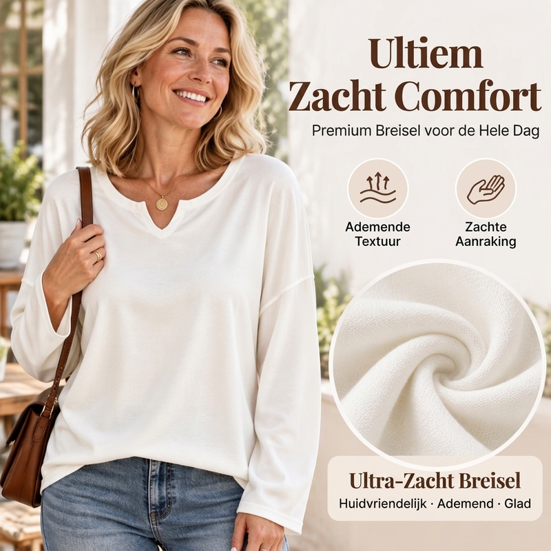 😍Casual top met V-hals en lange mouwen voor dames
