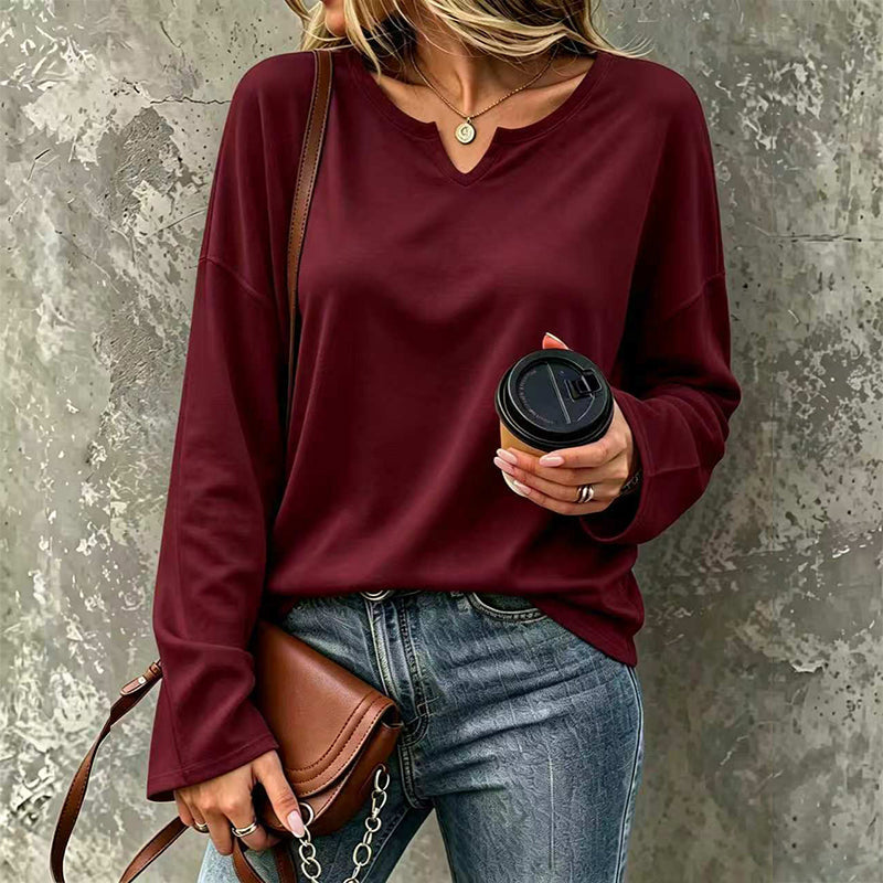 😍Casual top met V-hals en lange mouwen voor dames