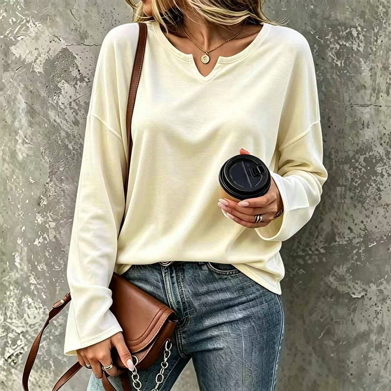 😍Casual top met V-hals en lange mouwen voor dames