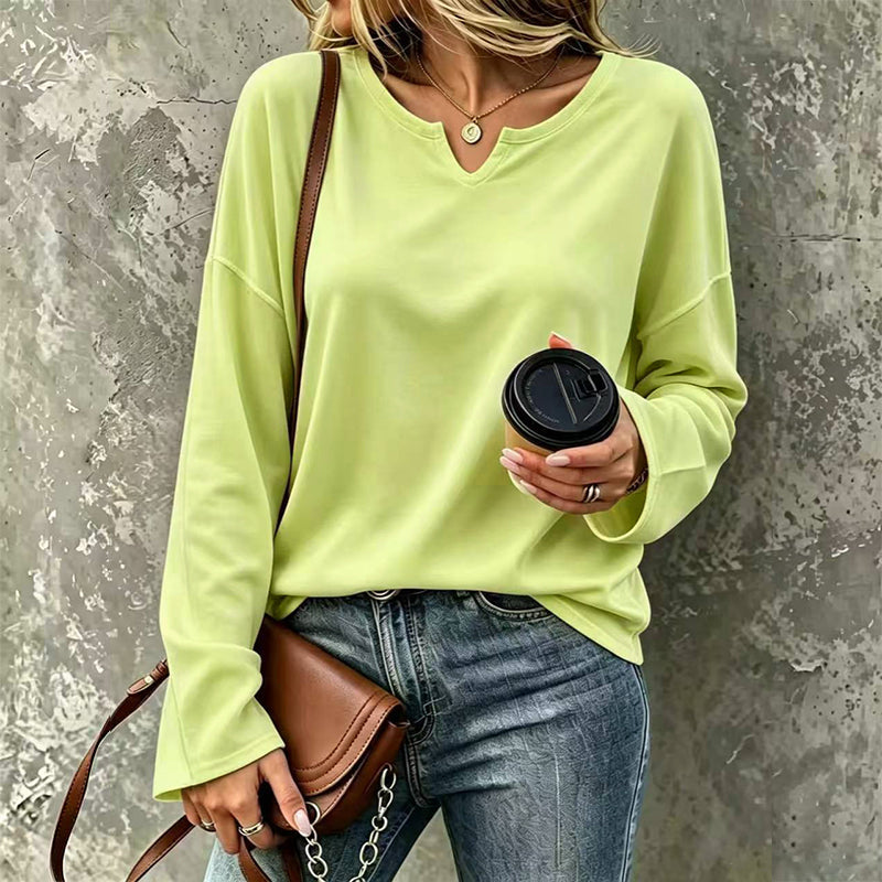 😍Casual top met V-hals en lange mouwen voor dames