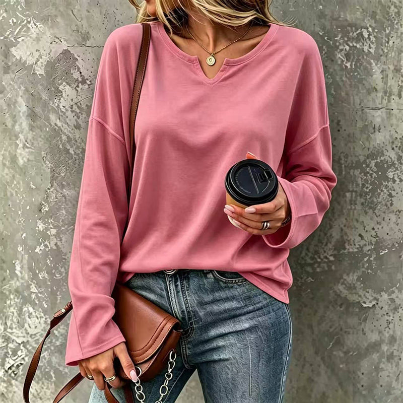 😍Casual top met V-hals en lange mouwen voor dames