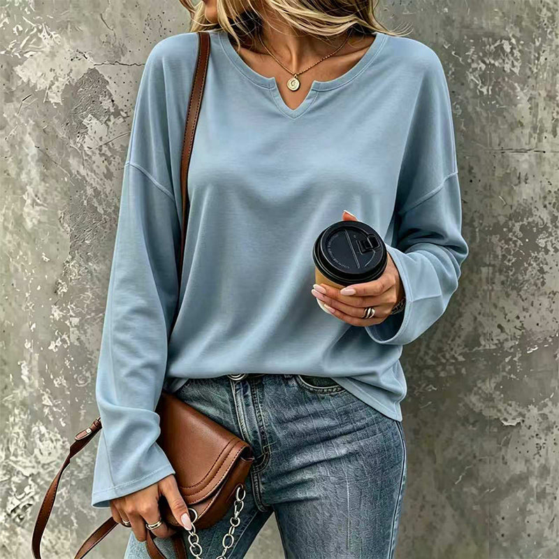 😍Casual top met V-hals en lange mouwen voor dames