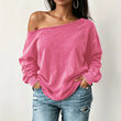 🔥Gratis verzending✈️Casual sweatshirt voor dames, off-shoulder, gewassen stof, oversized en slouchy fit