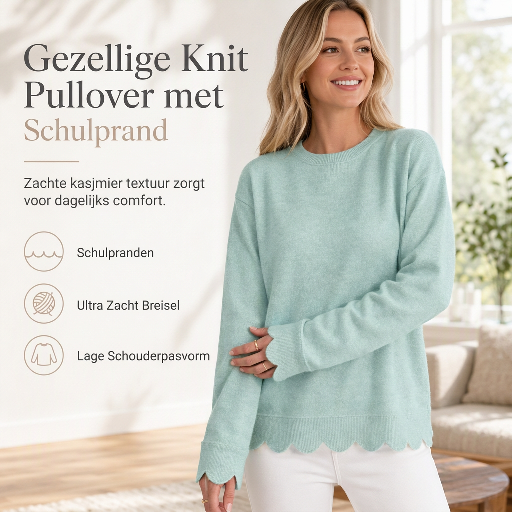 🔥Gratis verzending✈️Dames sweatshirt met ronde hals en geschulpte zoom
