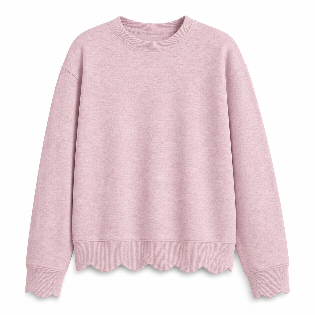 🔥Gratis verzending✈️Dames sweatshirt met ronde hals en geschulpte zoom