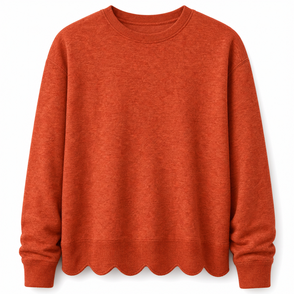 🔥Gratis verzending✈️Dames sweatshirt met ronde hals en geschulpte zoom
