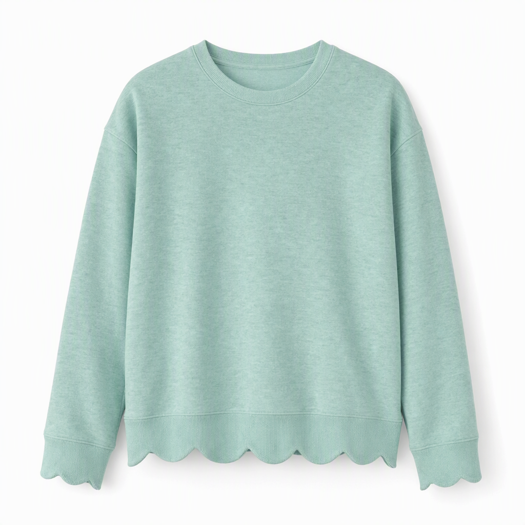 🔥Gratis verzending✈️Dames sweatshirt met ronde hals en geschulpte zoom
