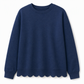 🔥Gratis verzending✈️Dames sweatshirt met ronde hals en geschulpte zoom