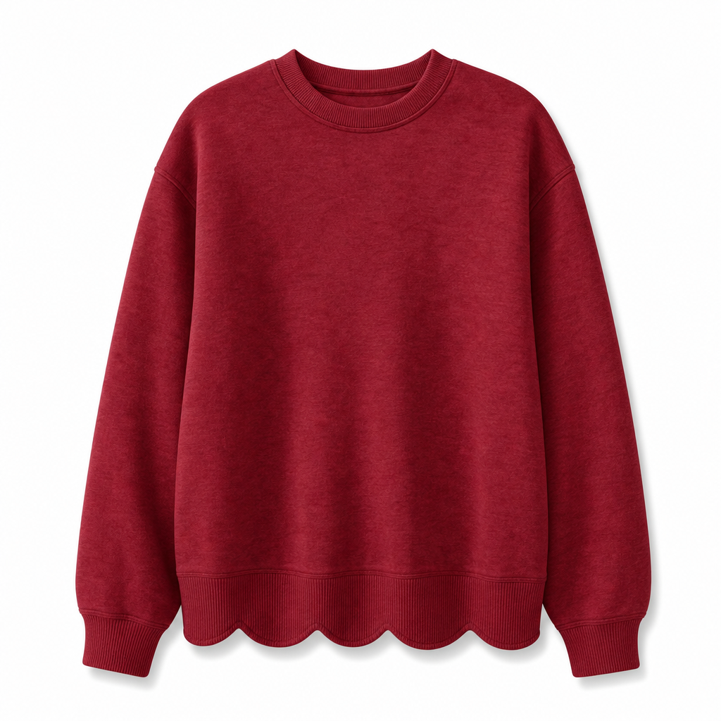 🔥Gratis verzending✈️Dames sweatshirt met ronde hals en geschulpte zoom