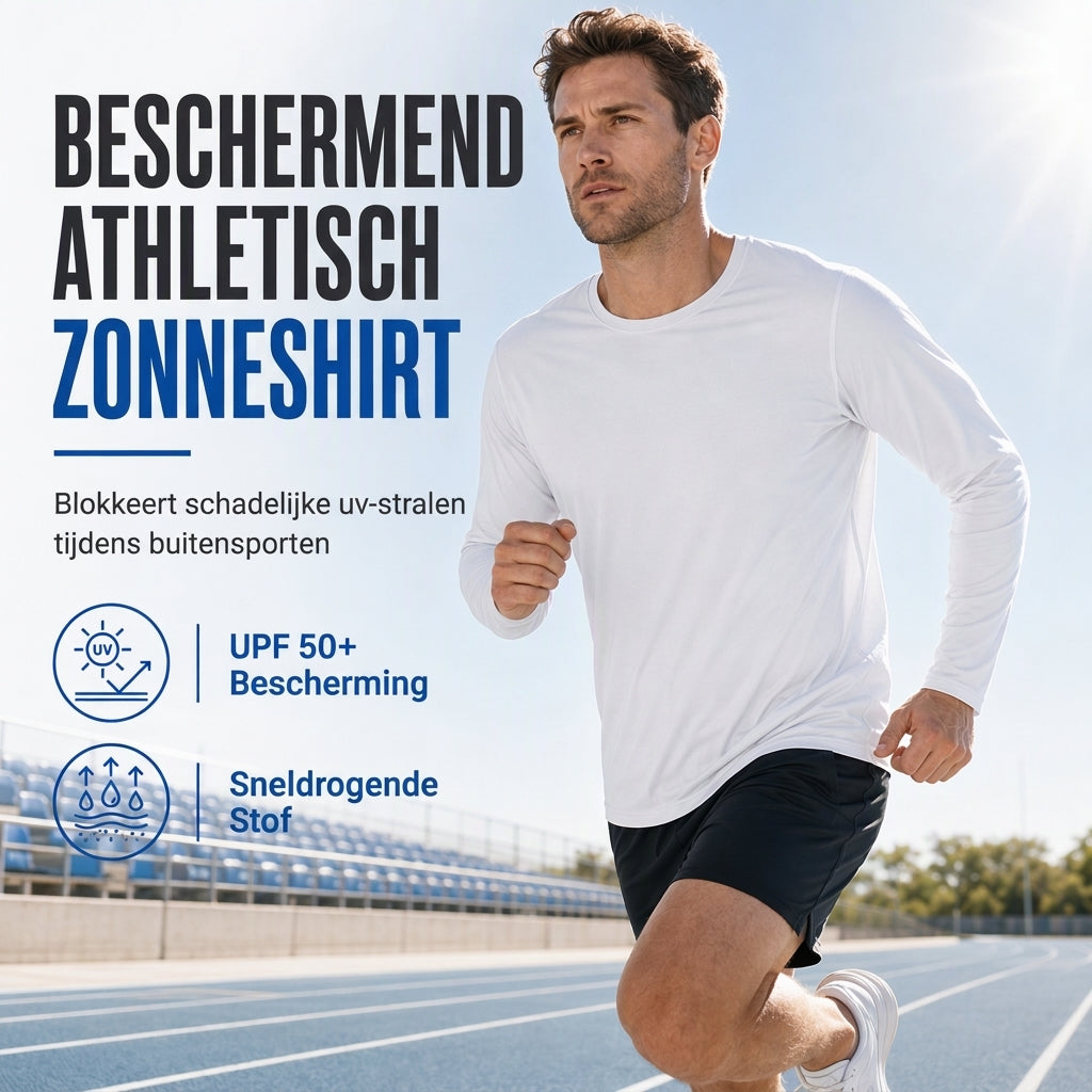 Snel droogmakend mannen shirt met ronde hals en lange mouwen