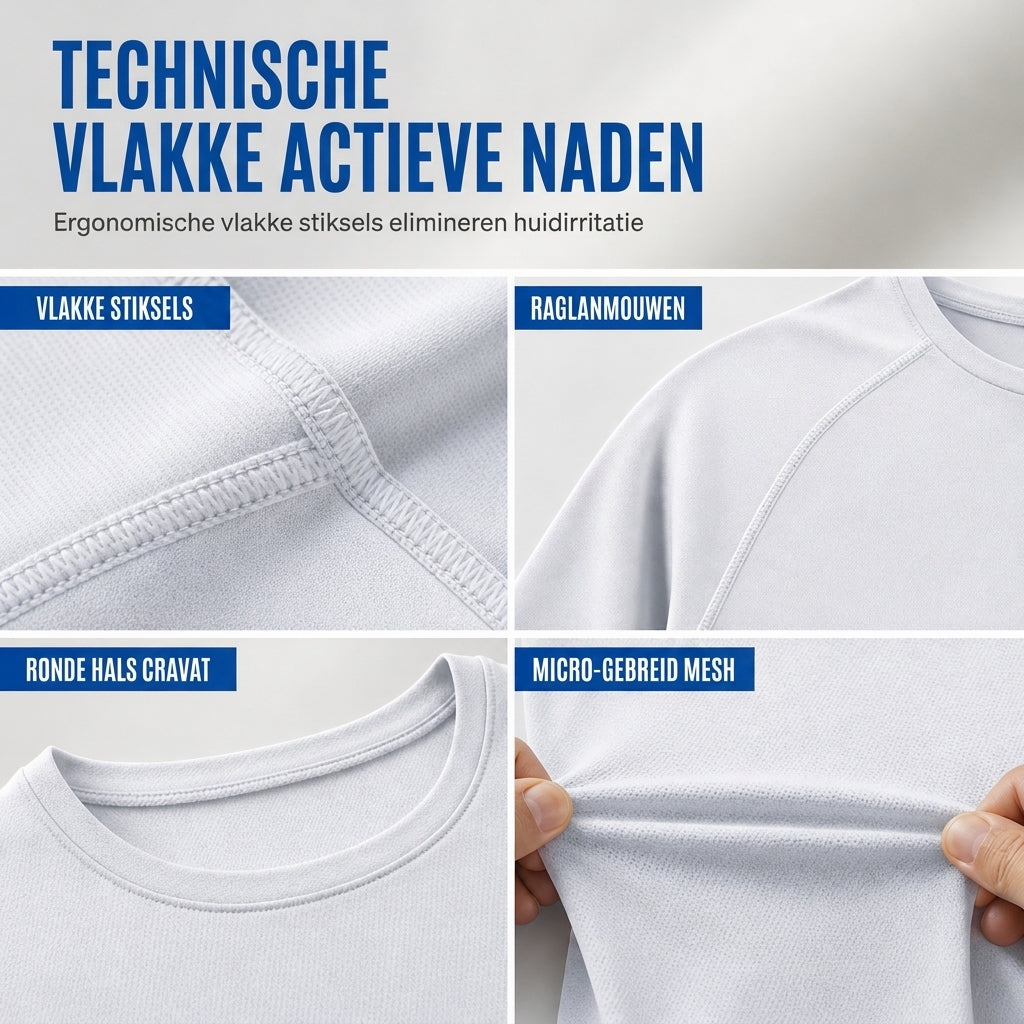 Snel droogmakend mannen shirt met ronde hals en lange mouwen
