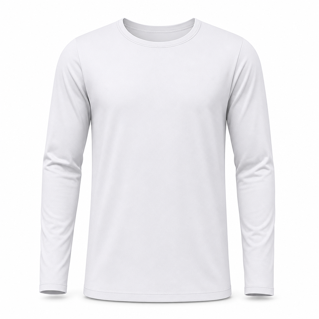 Snel droogmakend mannen shirt met ronde hals en lange mouwen
