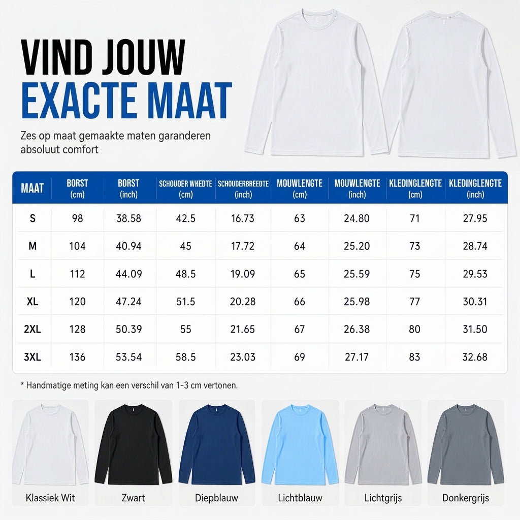 Snel droogmakend mannen shirt met ronde hals en lange mouwen