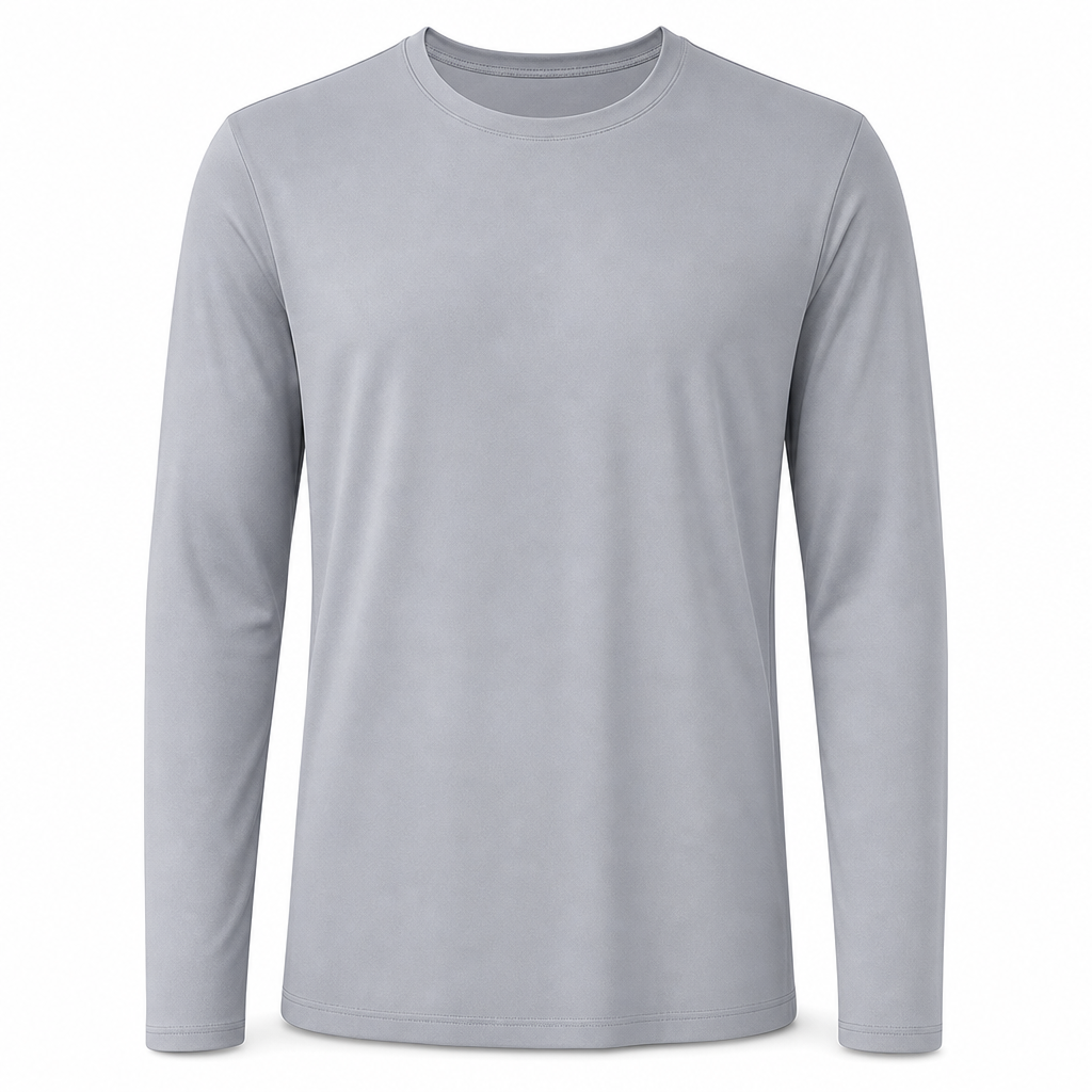 Snel droogmakend mannen shirt met ronde hals en lange mouwen