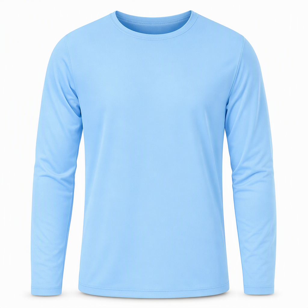 Snel droogmakend mannen shirt met ronde hals en lange mouwen