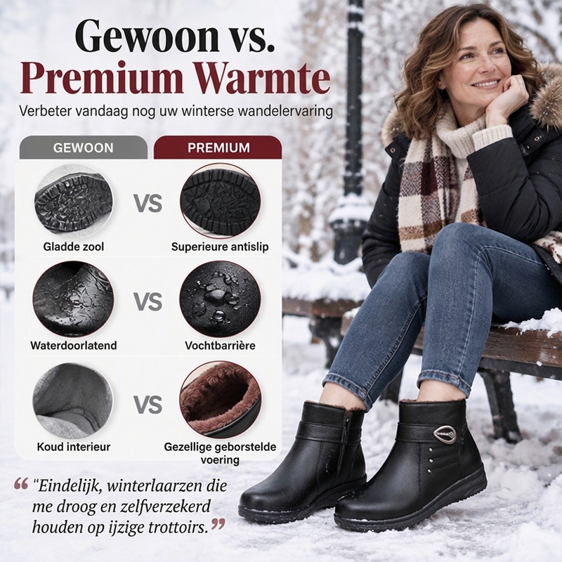 🔥Gratis verzending✈️Dames winterlaarzen van PU-leer met voering van dikke pluche