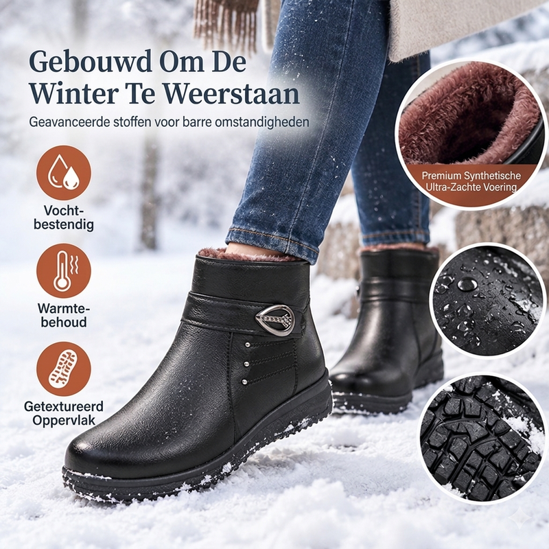🔥Gratis verzending✈️Dames winterlaarzen van PU-leer met voering van dikke pluche