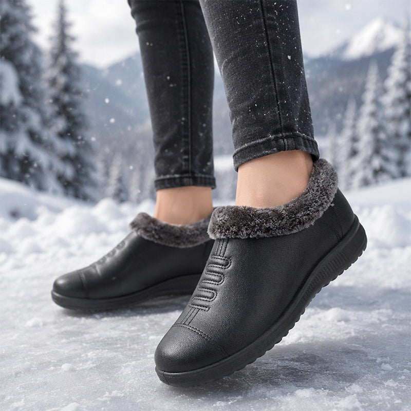 🔥Gratis verzending✈️Dames winterlaarzen van PU-leer met voering van dikke pluche