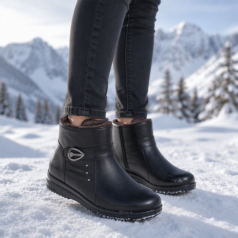 🔥Gratis verzending✈️Dames winterlaarzen van PU-leer met voering van dikke pluche