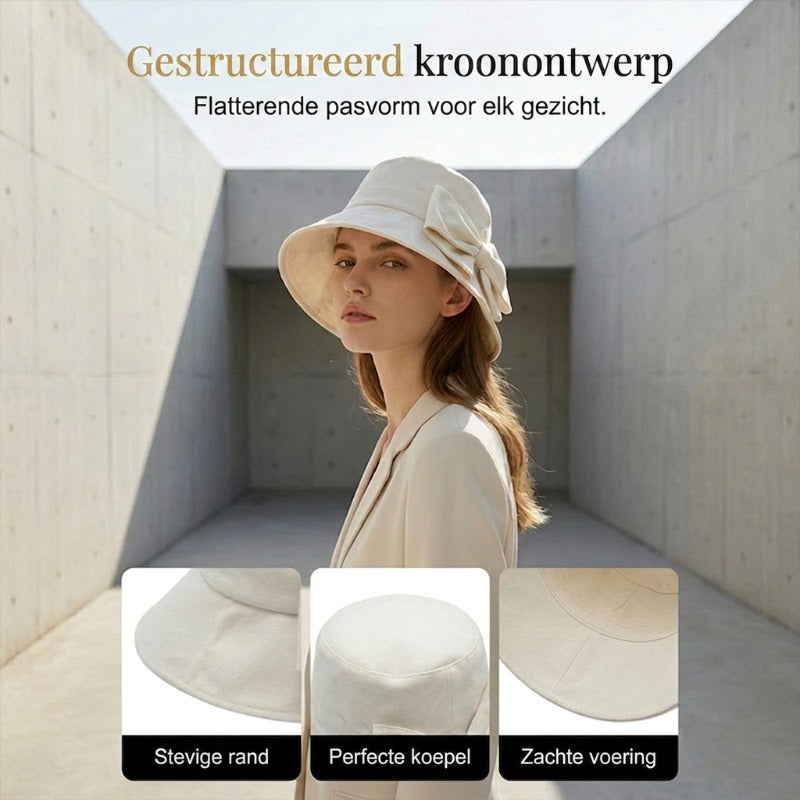 👒 TIJDELIJKE AANBIEDING: 50% KORTING! ✨ Dames zonnehoed met strik en brede rand – opvouwbaar, 360° zonbescherming 🎀