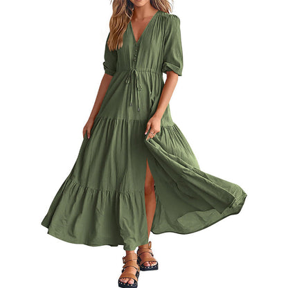 👗Elegant V-hals Split Boho Long Dress---😍50% rabatt😍